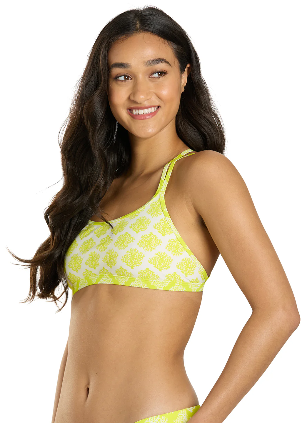 Sporti Active Coral Bloom Double Cross Workout Bikini Top - Image 6