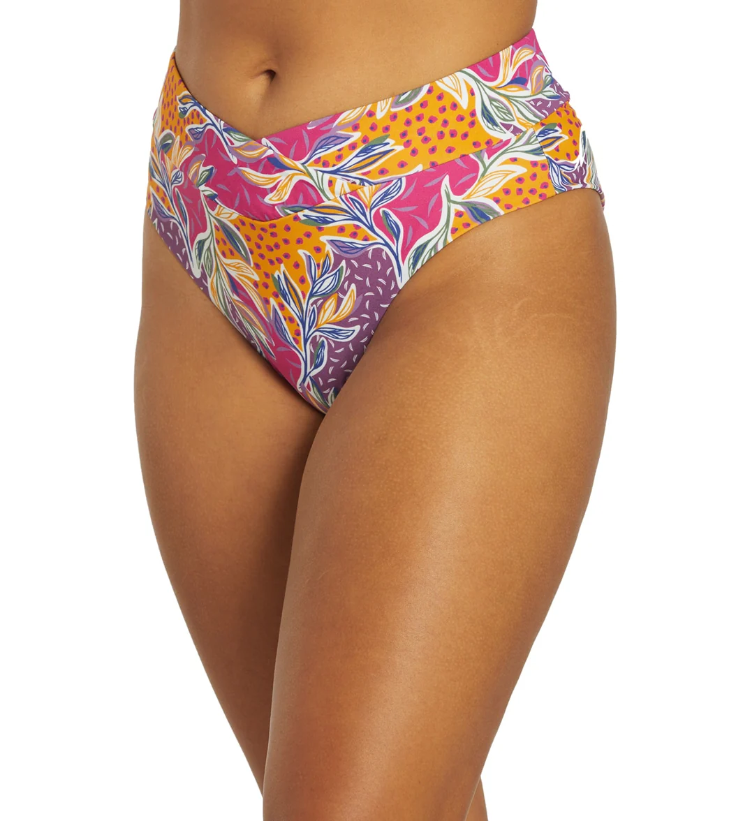 Sporti Active Floral Patchwork High Waisted Cheeky Swim Bottom - Image 7
