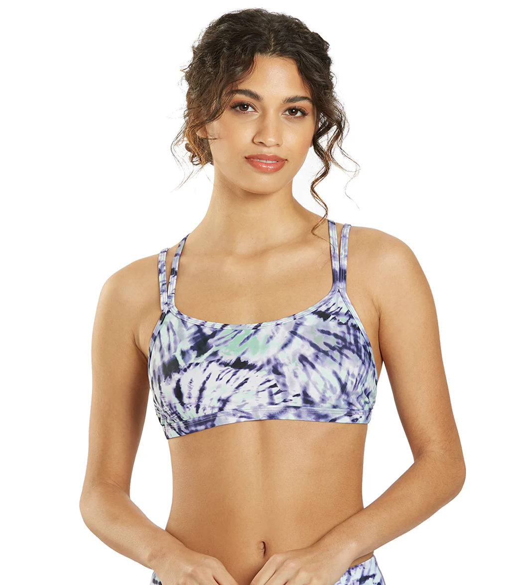 Sporti Active Moonlight Tie Dye Double Cross Workout Bikini Top - Image 2