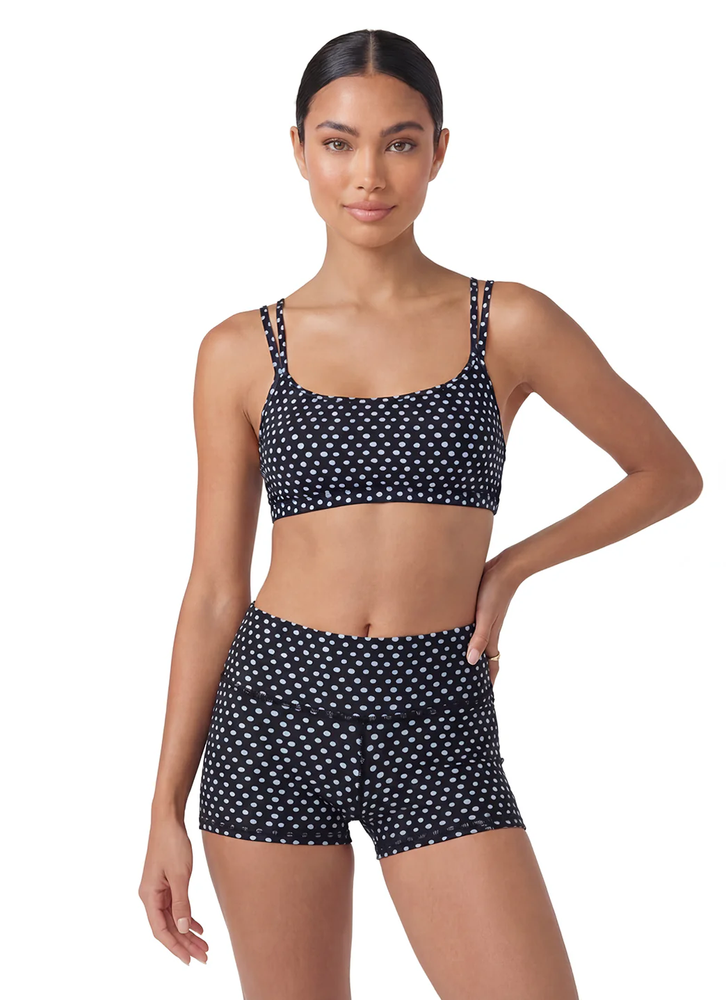 Sporti Active Tidal Dots Double Cross Workout Bikini Top - Image 13