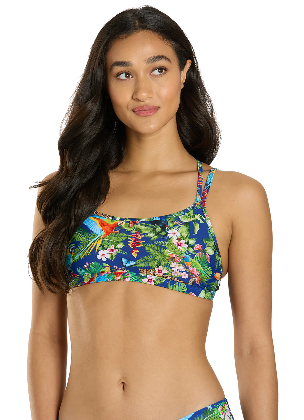 Sporti Active Tropical Oasis Double Cross Workout Bikini Top - Image 2