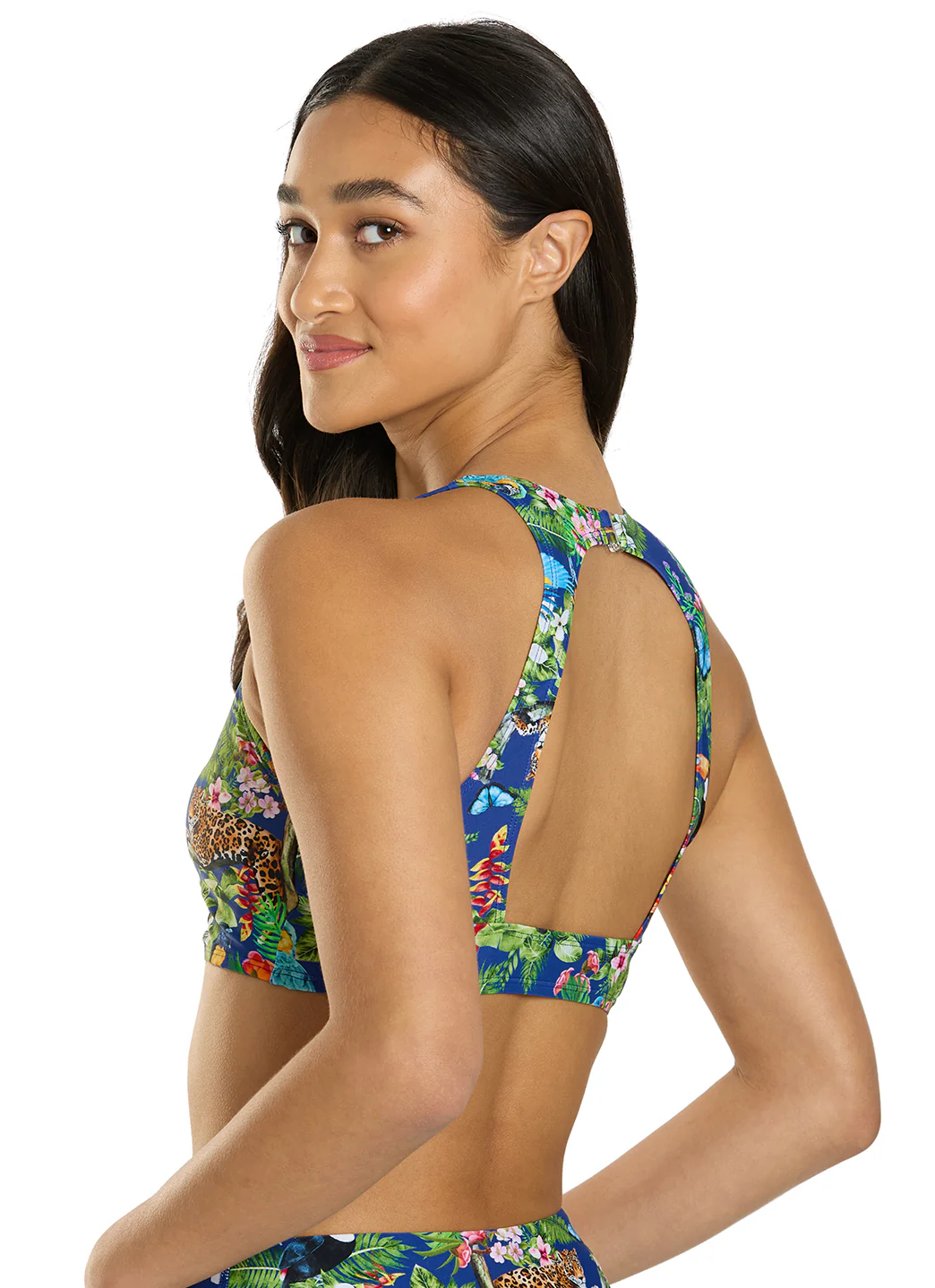 Sporti Active Tropical Oasis High Neck Crop Bikini Top - Image 7