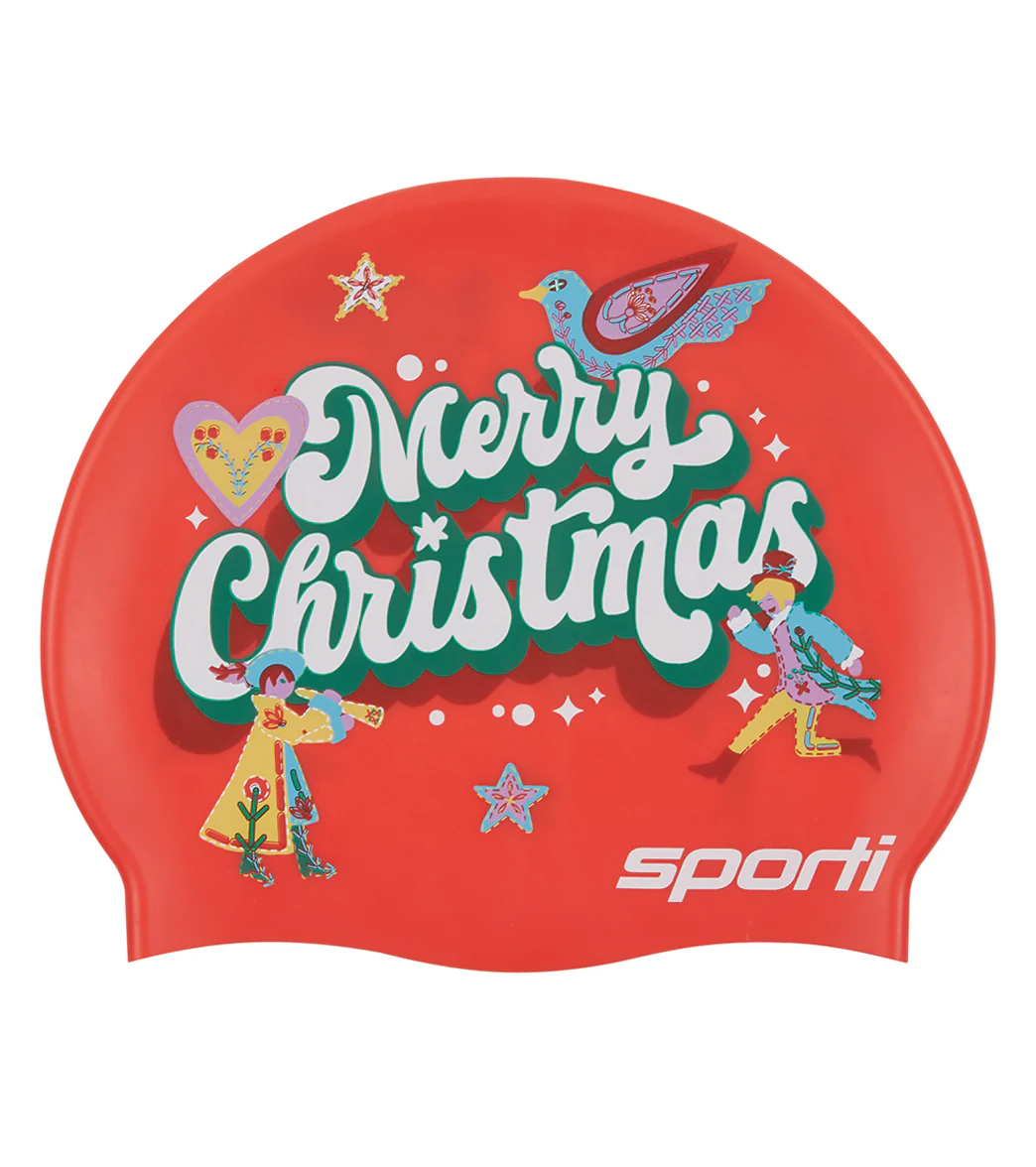 Sporti Christmas Countdown Silicone Swim Cap Jr. - Image 2