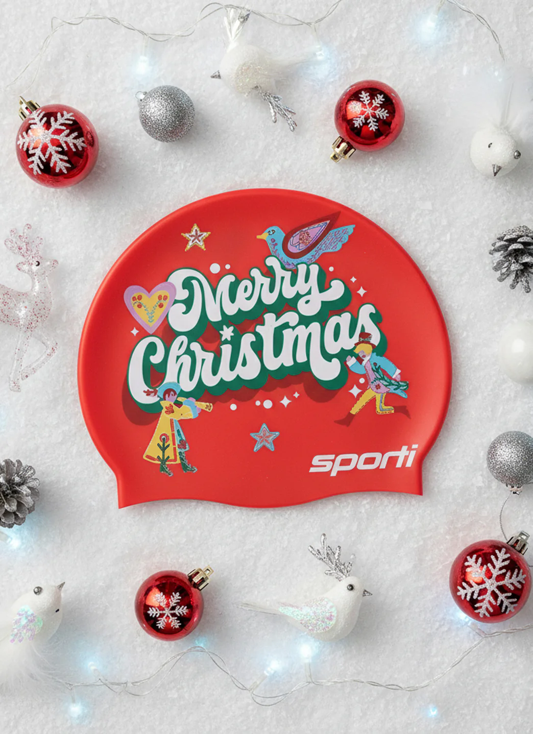 Sporti Christmas Countdown Silicone Swim Cap Jr. - Image 7