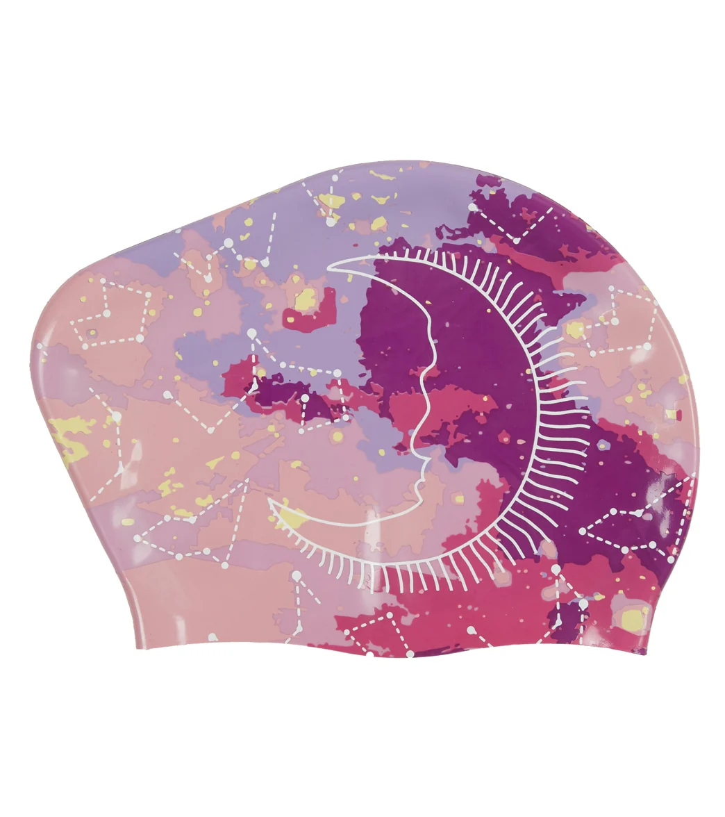 Sporti Galaxy Silicone Long Hair Bun Swim Cap - Image 3