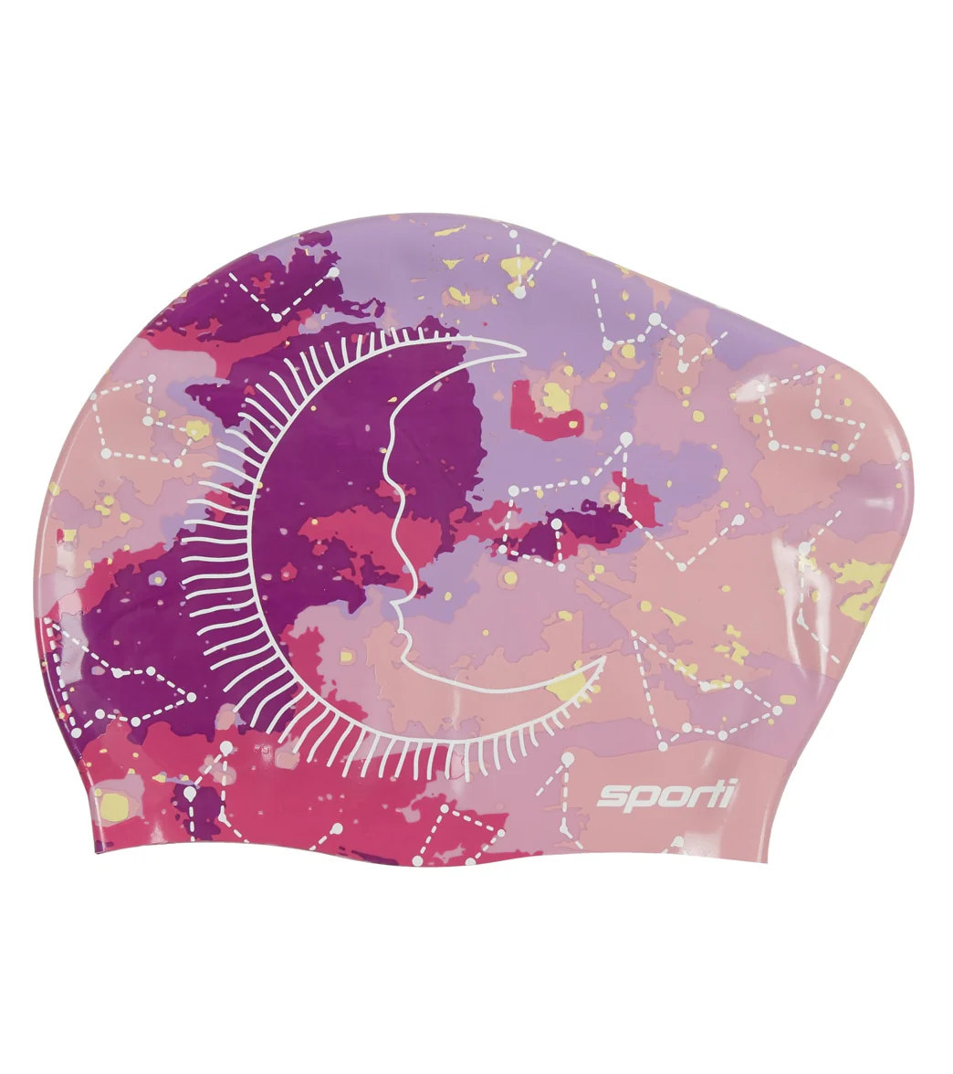 Sporti Galaxy Silicone Long Hair Bun Swim Cap - Image 7