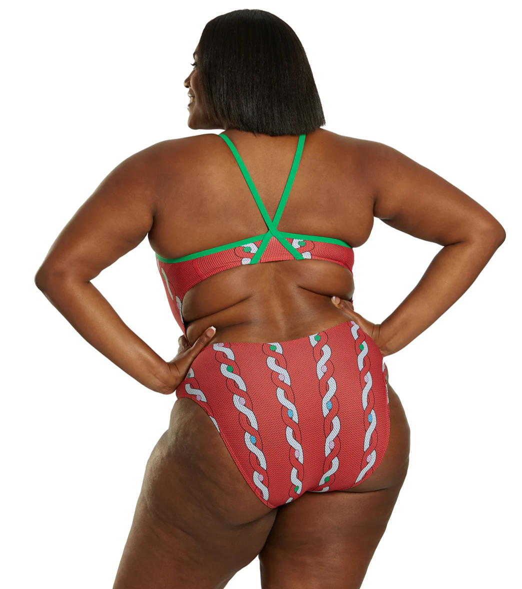 Sporti Granny Sweater Candy Cane Thin Strap One Piece Swimsuit (22-44) - Image 10