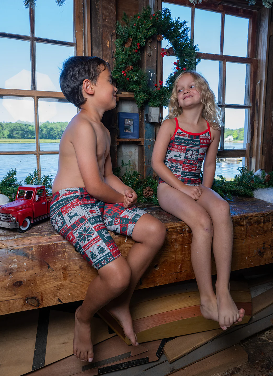 Sporti Granny Sweater Patchwork Pines Jammer Swimsuit (22-44) - Image 13