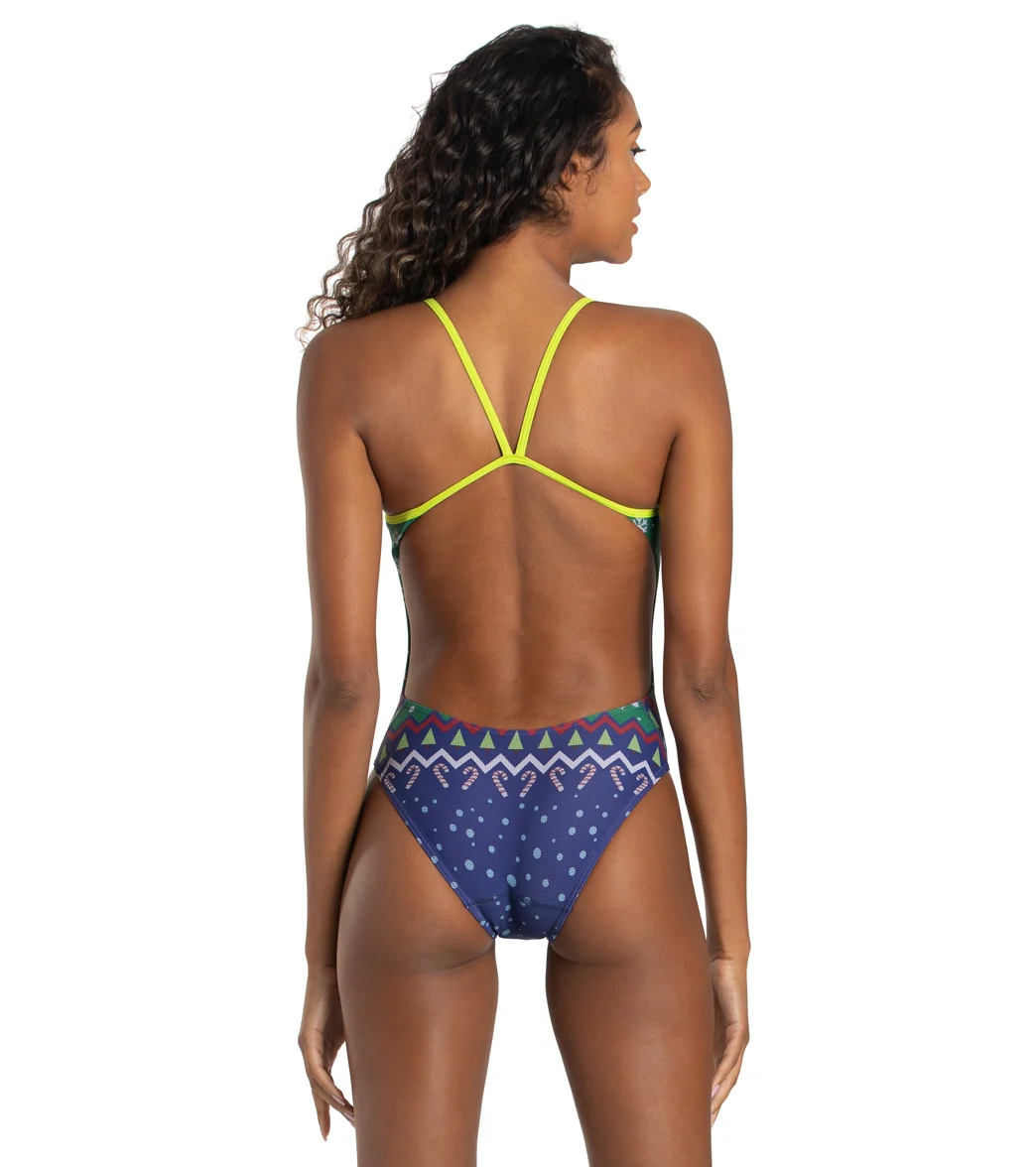 Sporti Granny Sweater Santa Snow Globe Micro Back One Piece Swimsuit - Image 7