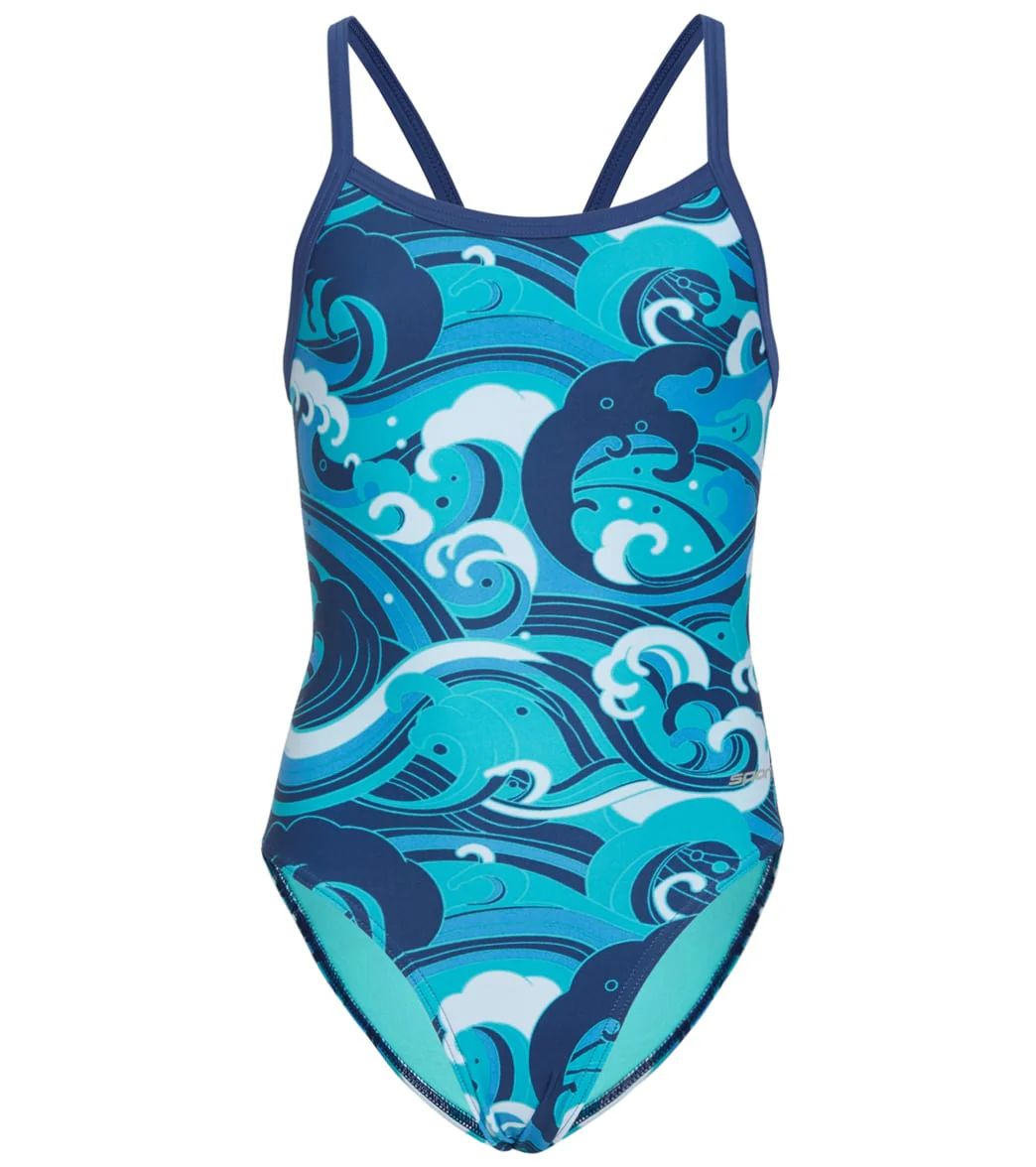 Sporti Great Wave Thin Strap One Piece Swimsuit Youth (22-28) - Image 5
