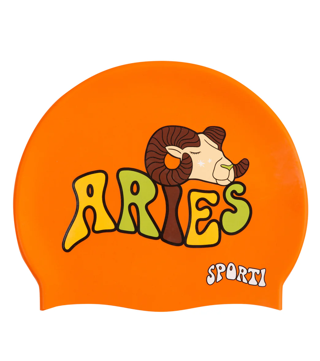 Sporti Groovy Zodiac Aries Silicone Swim Cap - Image 2