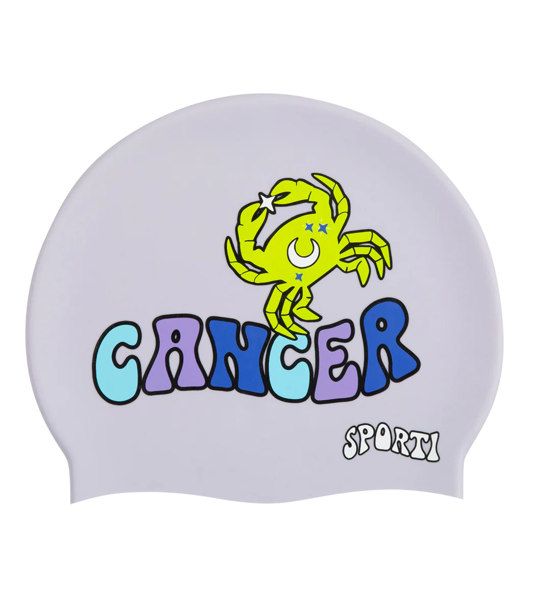Sporti Groovy Zodiac Cancer Silicone Swim Cap - Image 2