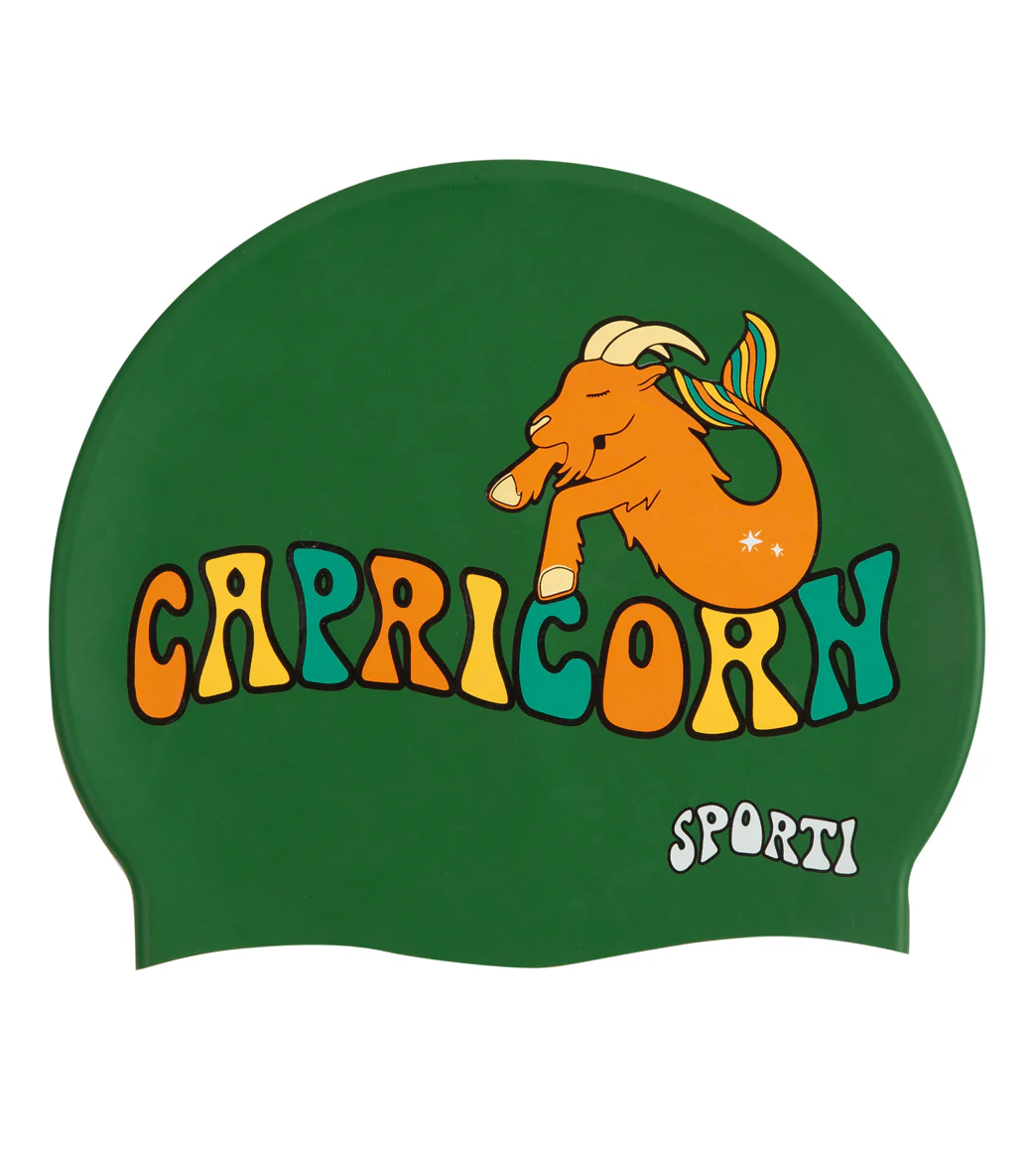 Sporti Groovy Zodiac Capricorn Silicone Swim Cap - Image 3