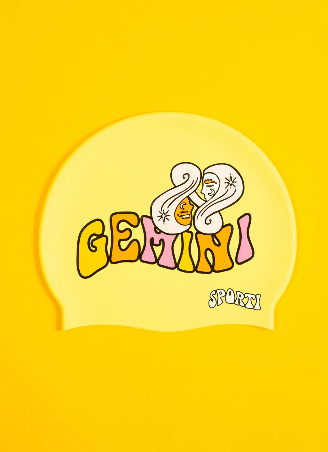 Sporti Groovy Zodiac Gemini Silicone Swim Cap - Image 6