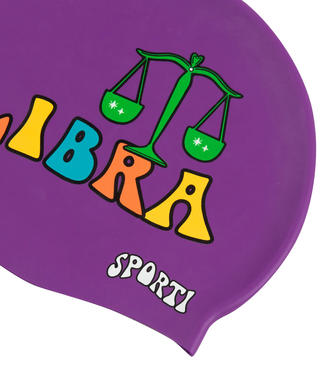 Sporti Groovy Zodiac Libra Silicone Swim Cap - Image 3