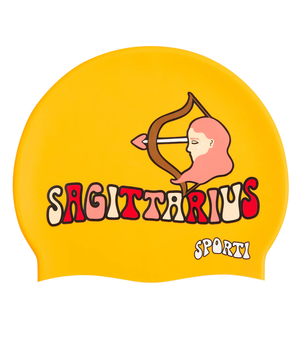 Sporti Groovy Zodiac Sagittarius Silicone Swim Cap - Image 3