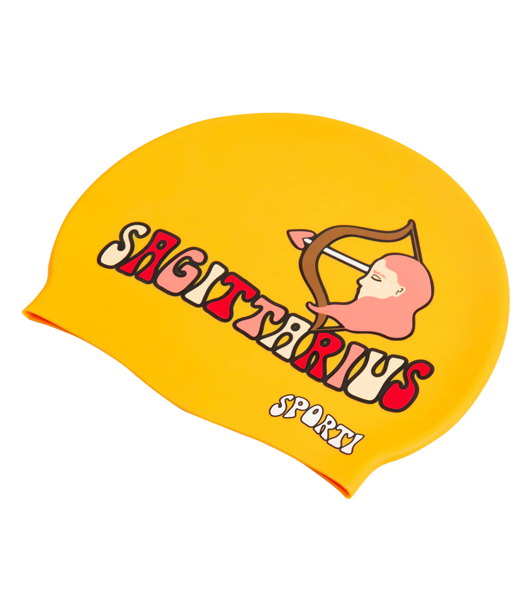 Sporti Groovy Zodiac Sagittarius Silicone Swim Cap - Image 4