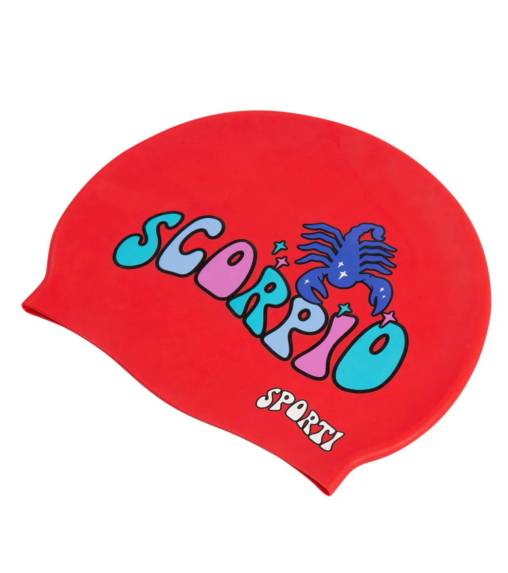 Sporti Groovy Zodiac Scorpio Silicone Swim Cap - Image 3