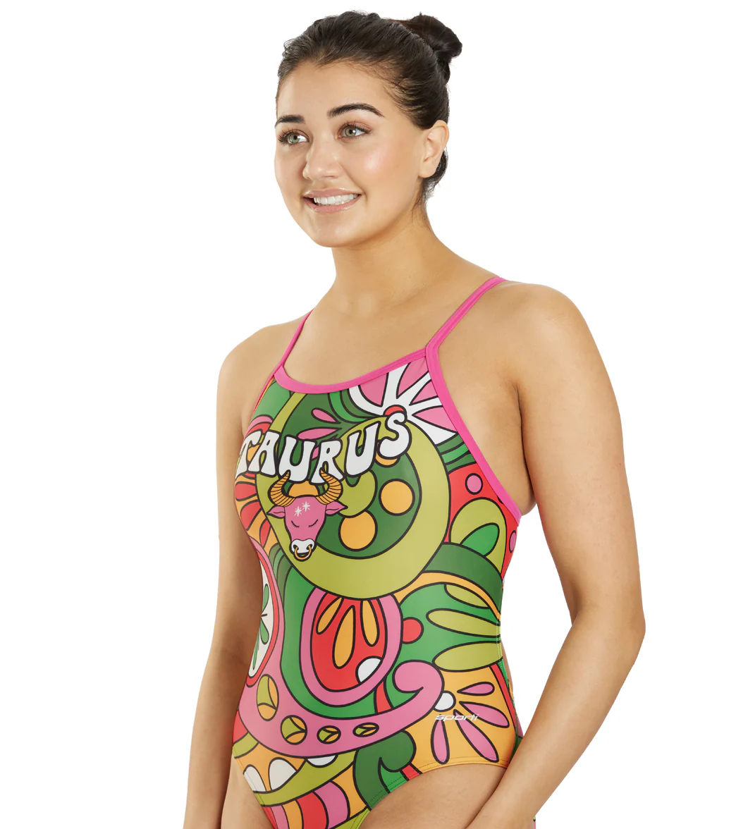Sporti Groovy Zodiac Taurus Thin Strap One Piece Swimsuit (22-44) - Image 11