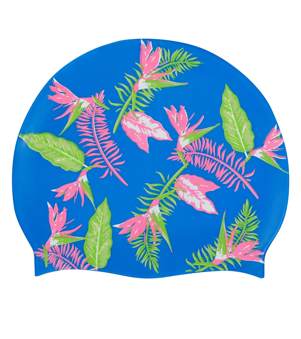 Sporti Hawaiian Silicone Swim Cap - Image 2
