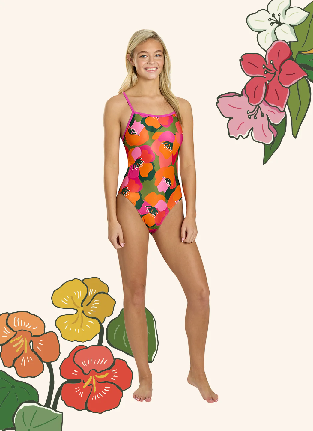 Sporti HydroLast Petal Pop Micro Back One Piece Swimsuit (26-40) - Image 5