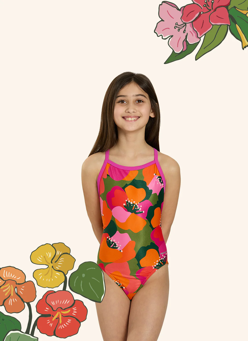 Sporti HydroLast Petal Pop Thin Strap One Piece Swimsuit Youth (22-28) - Image 2