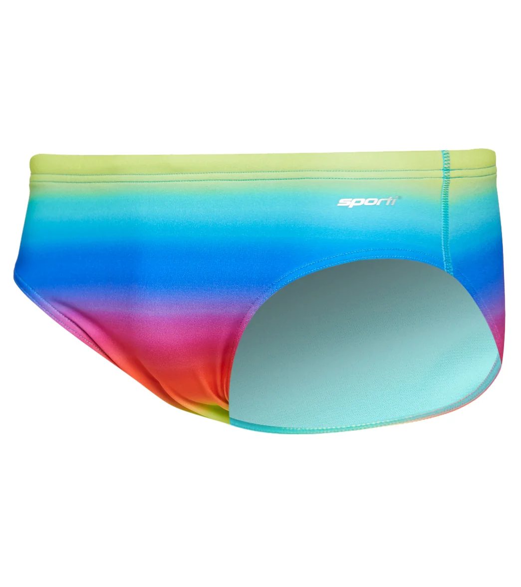Sporti HydroLast Rainbow Tie-Dye Swim Brief Swimsuit - Image 5