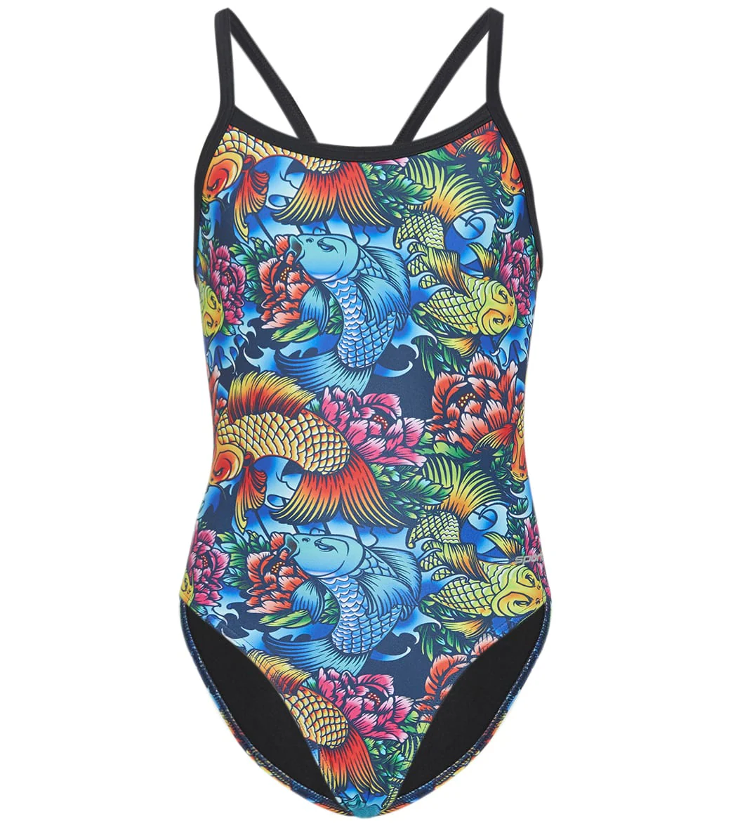 Sporti Irezumi Koi Thin Strap One Piece Swimsuit Youth (22-28) - Image 5