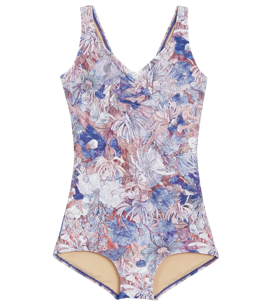 Sporti Jungle Floral Conservative Printed Girl Leg One Piece Swimsuit - Image 16