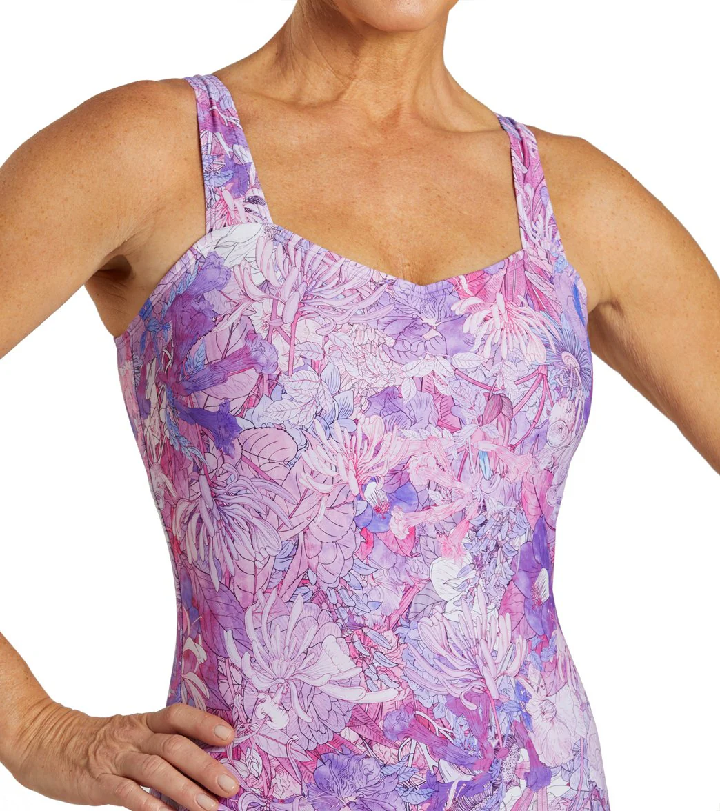 Sporti Jungle Floral Moderate Printed Sweetheart One Piece Swimsuit - Image 15