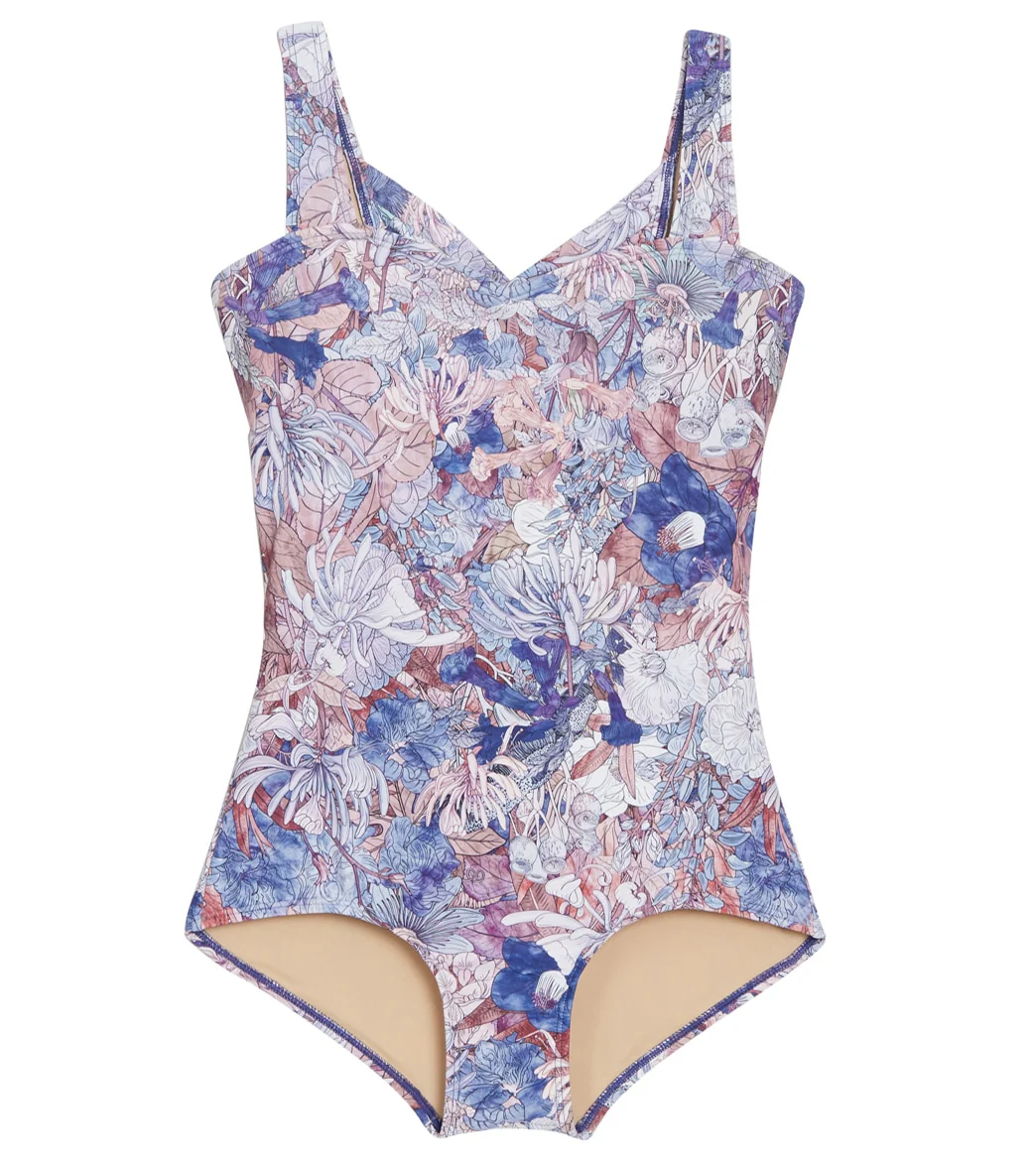 Sporti Jungle Floral Moderate Printed Sweetheart One Piece Swimsuit - Image 7