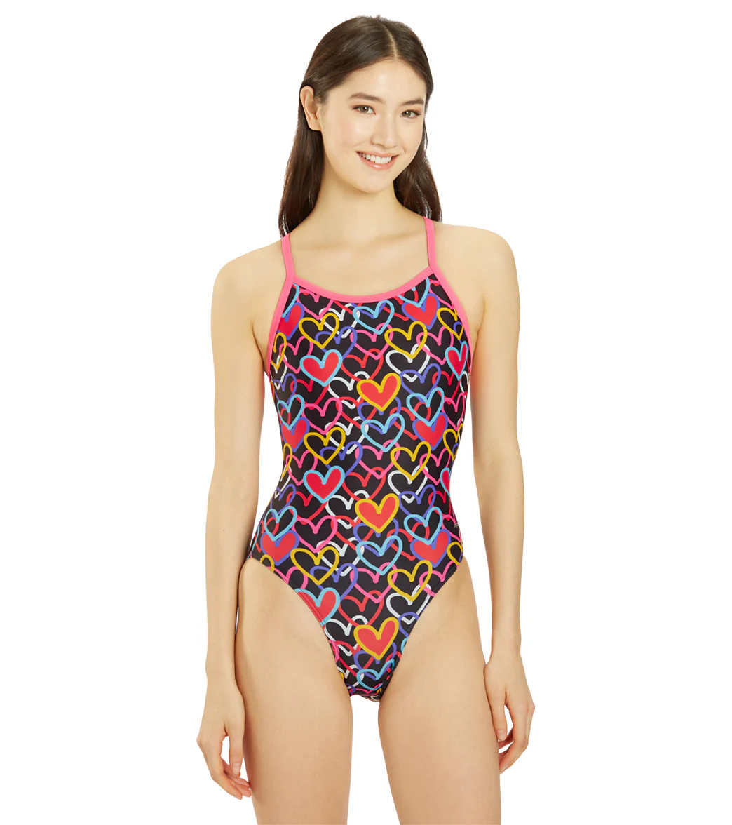 Sporti Limited Edition Be Mine Thin Strap One Piece Swimsuit (22-44) - Image 3