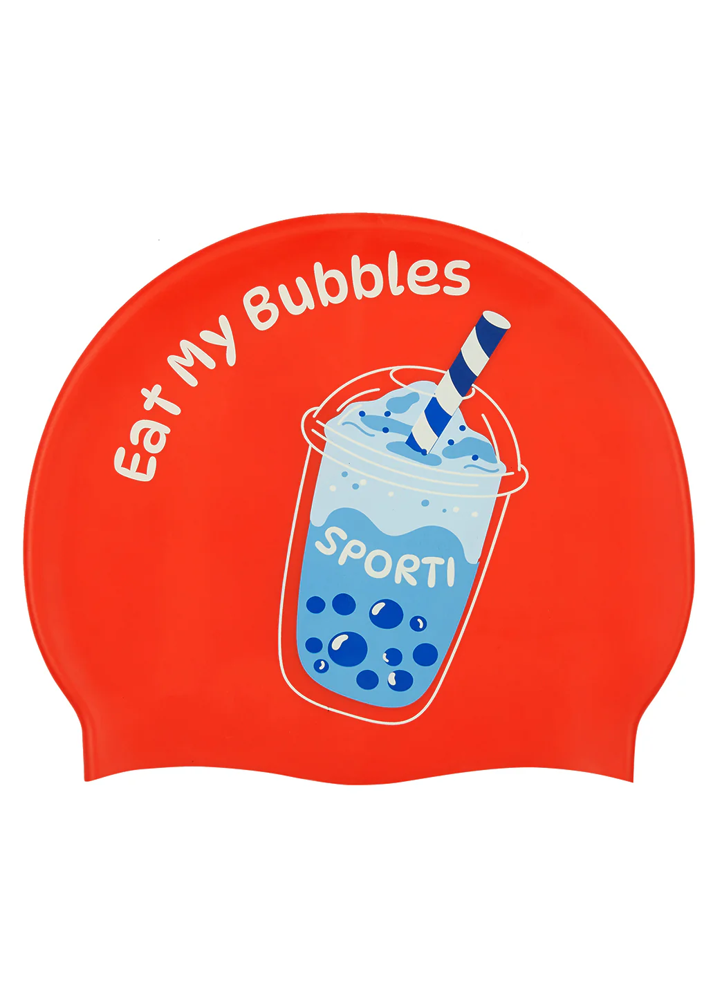 Sporti Limited Edition Bubble Tea Silicone Swim Cap - Image 3