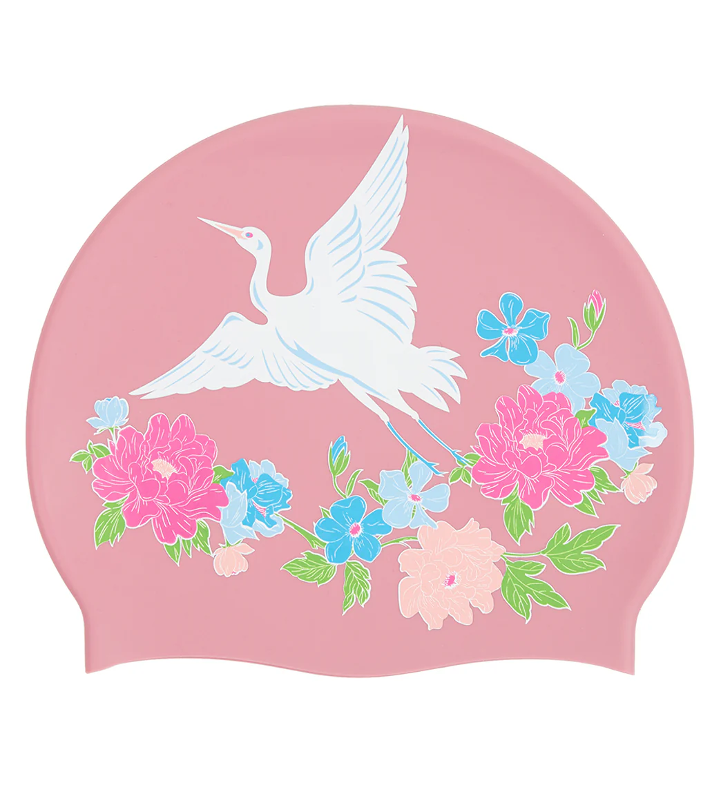 Sporti Limited Edition Crane Silicone Swim Cap - Image 3