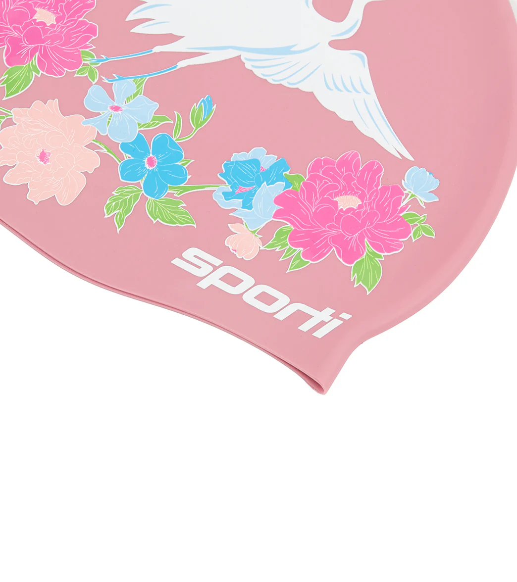 Sporti Limited Edition Crane Silicone Swim Cap - Image 4