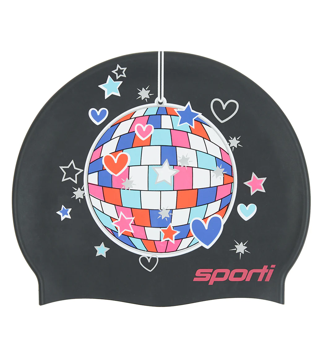 Sporti Limited Edition Disco Valentine Silicone Swim Cap - Image 2