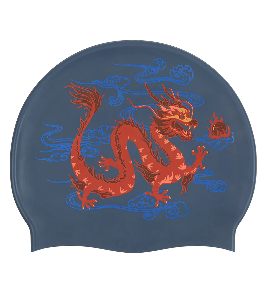 Sporti Limited Edition Dragonfire Silicone Swim Cap - Image 4