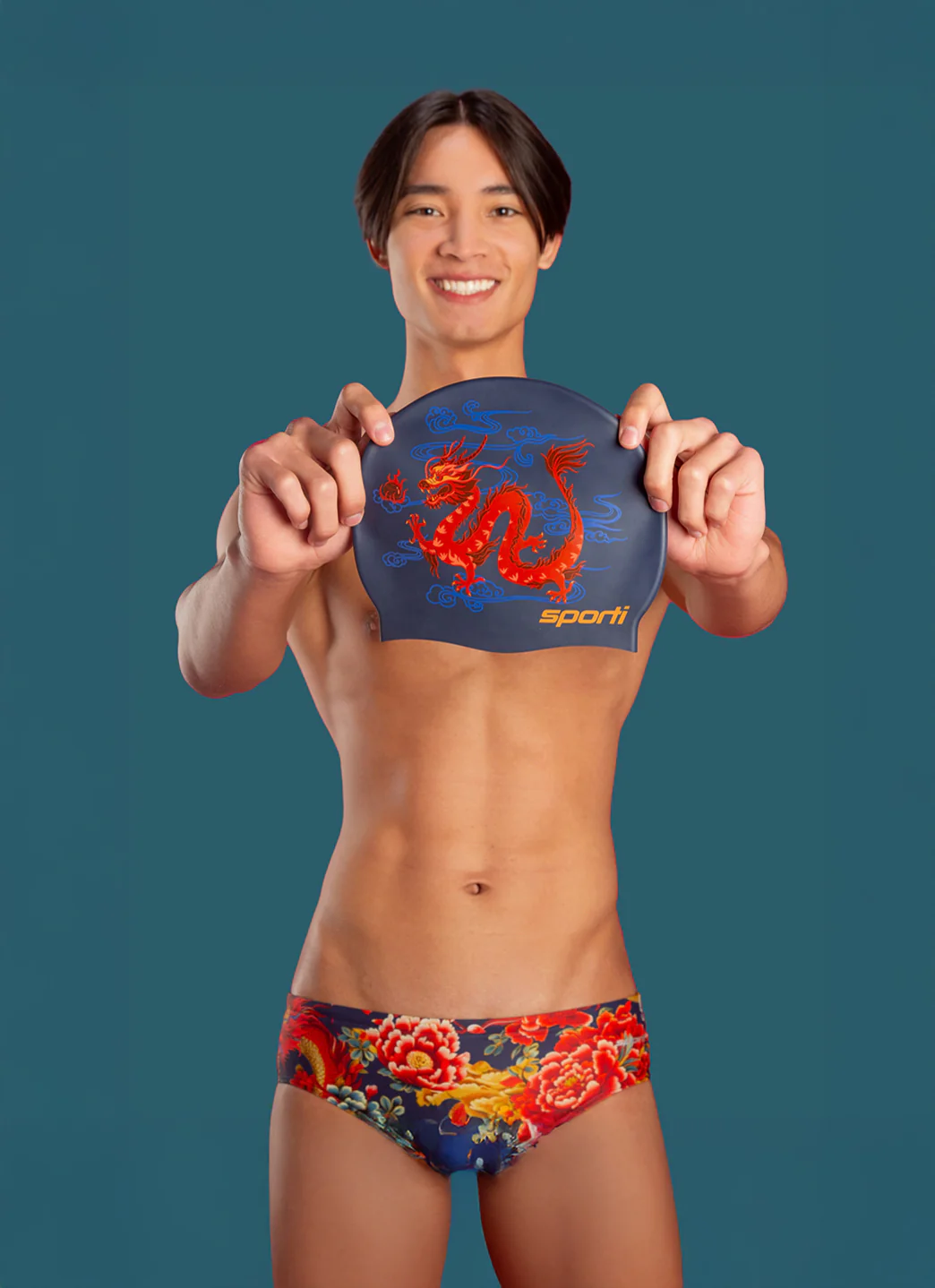Sporti Limited Edition Dragonfire Silicone Swim Cap - Image 8