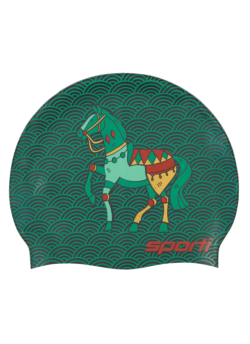 Sporti Limited Edition Dynasty Gallop Silicone Swim Cap - Image 6