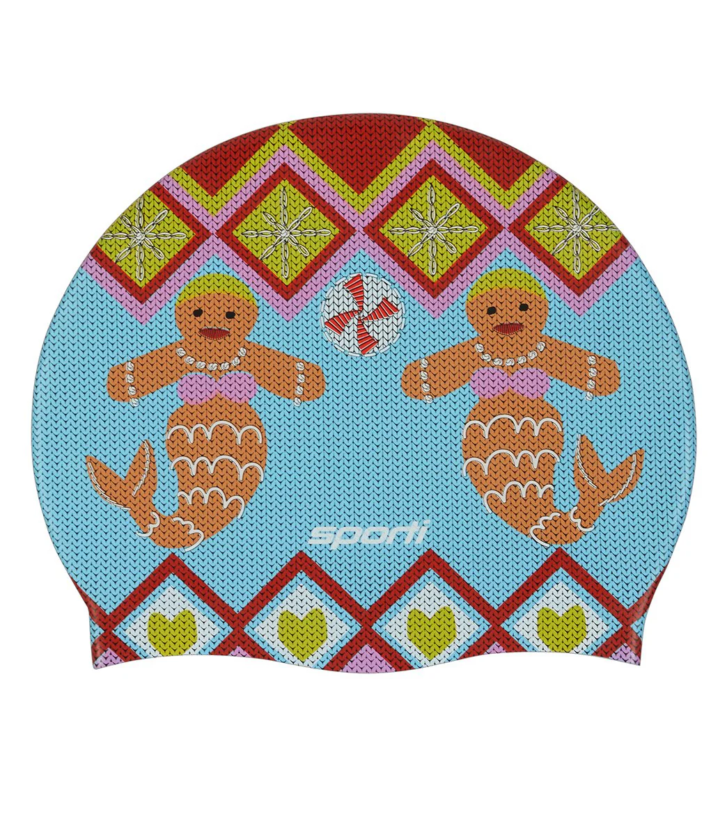 Sporti Limited Edition Granny Sweater Mermaid Silicone Swim Cap - Image 2