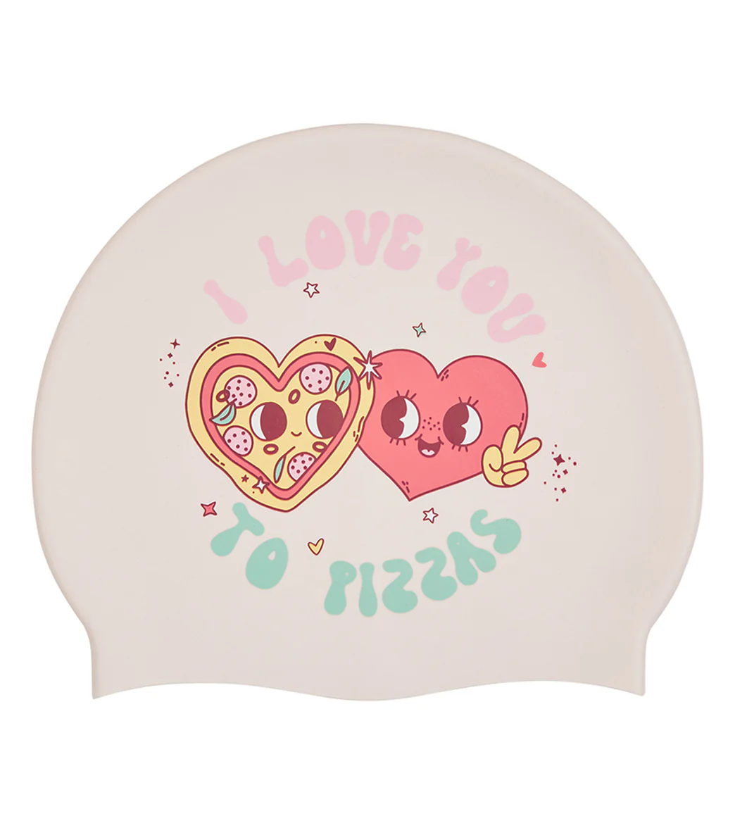 Sporti Limited Edition Pizza Love Silicone Swim Cap - Image 4
