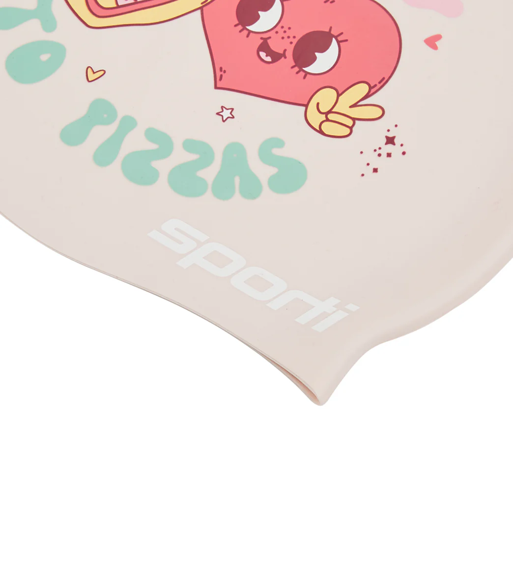 Sporti Limited Edition Pizza Love Silicone Swim Cap - Image 5