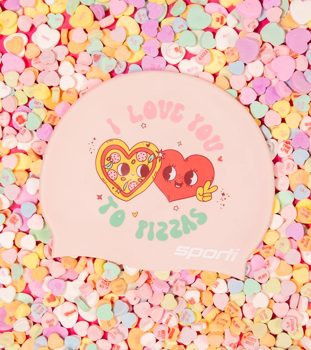 Sporti Limited Edition Pizza Love Silicone Swim Cap - Image 8