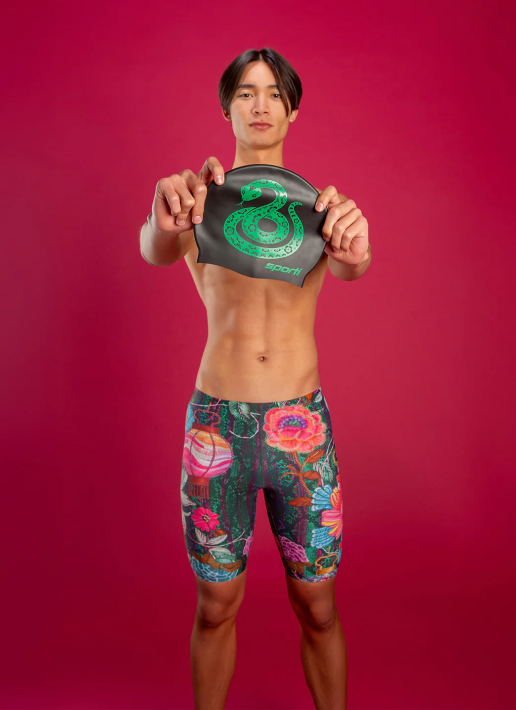 Sporti Limited Edition Snake Silicone Swim Cap