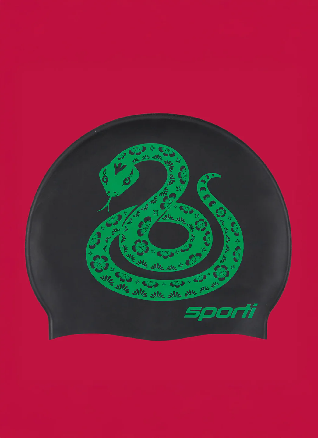 Sporti Limited Edition Snake Silicone Swim Cap - Image 2