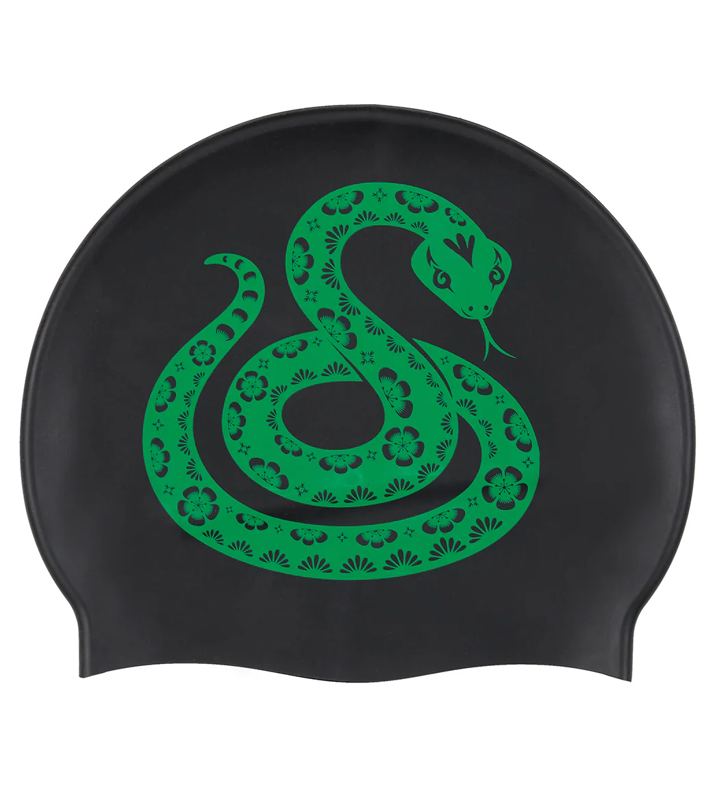 Sporti Limited Edition Snake Silicone Swim Cap - Image 4