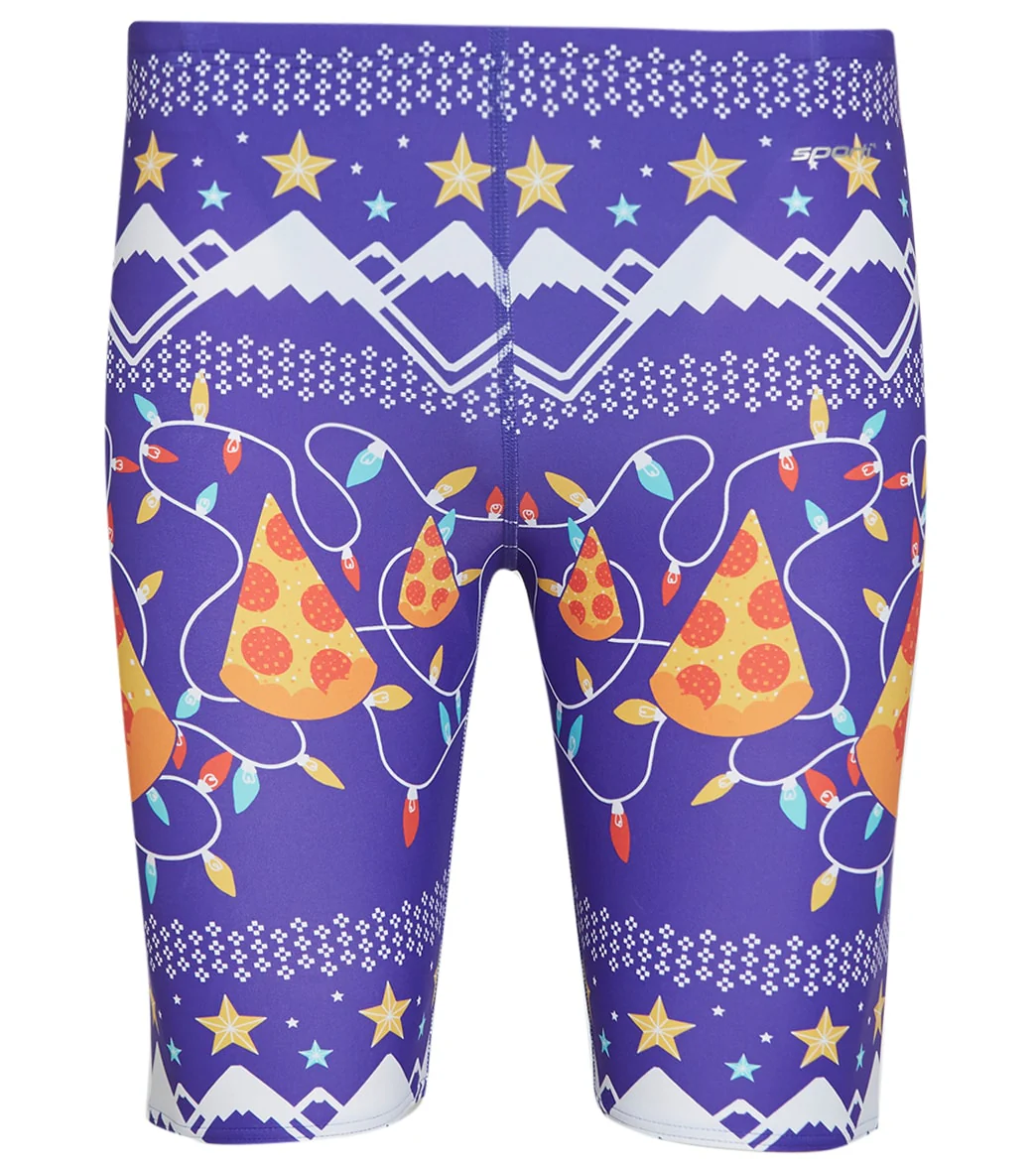 Sporti Limited Edition Ugly Sweater Pizza Tree Jammer Swimsuit - Image 3