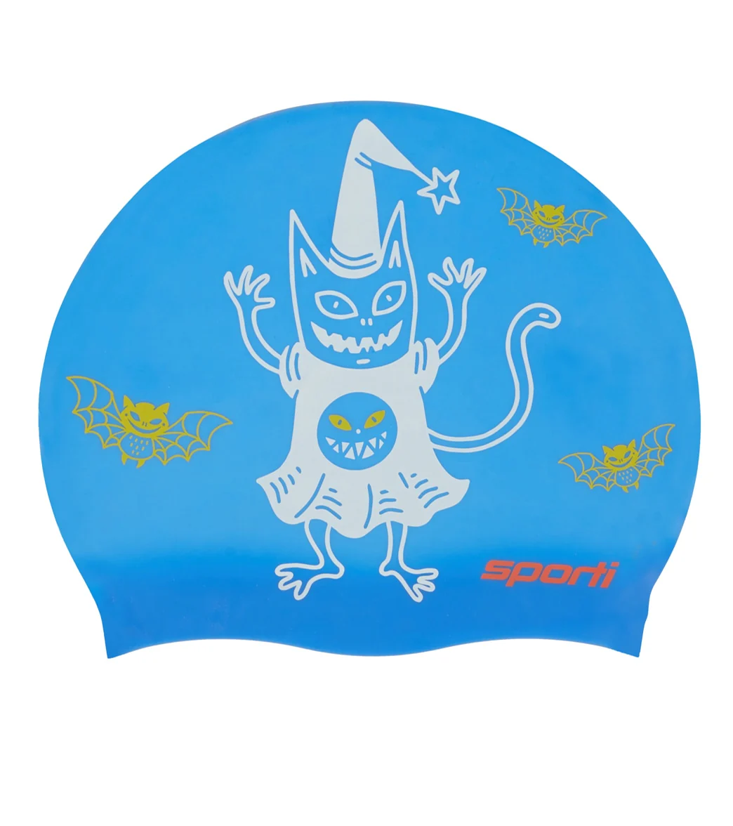 Sporti Limited Edition Witch Cat Silicone Swim Cap - Image 3