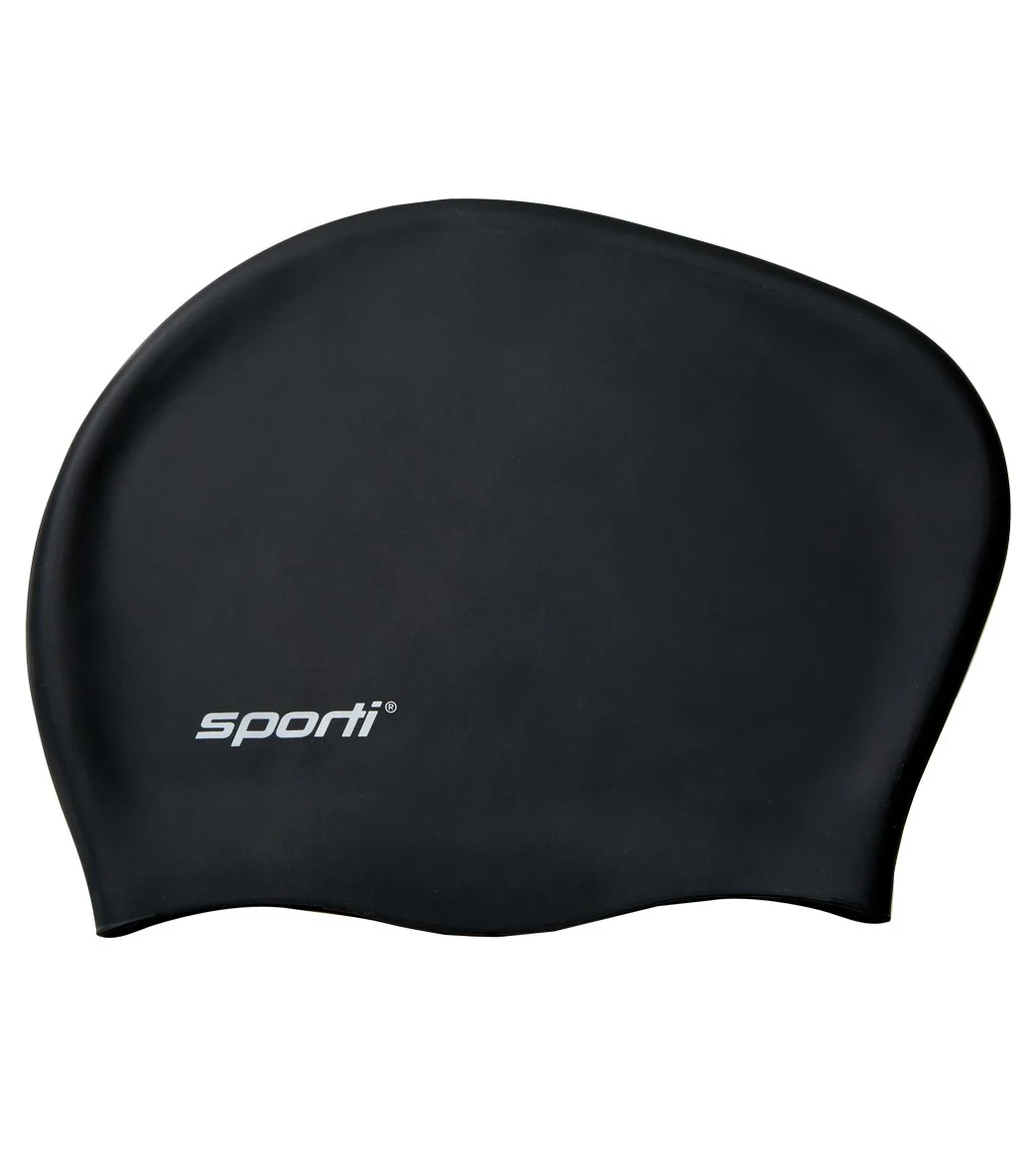 Sporti Long Hair Bun Silicone Swim Cap Set of 2 - Image 13