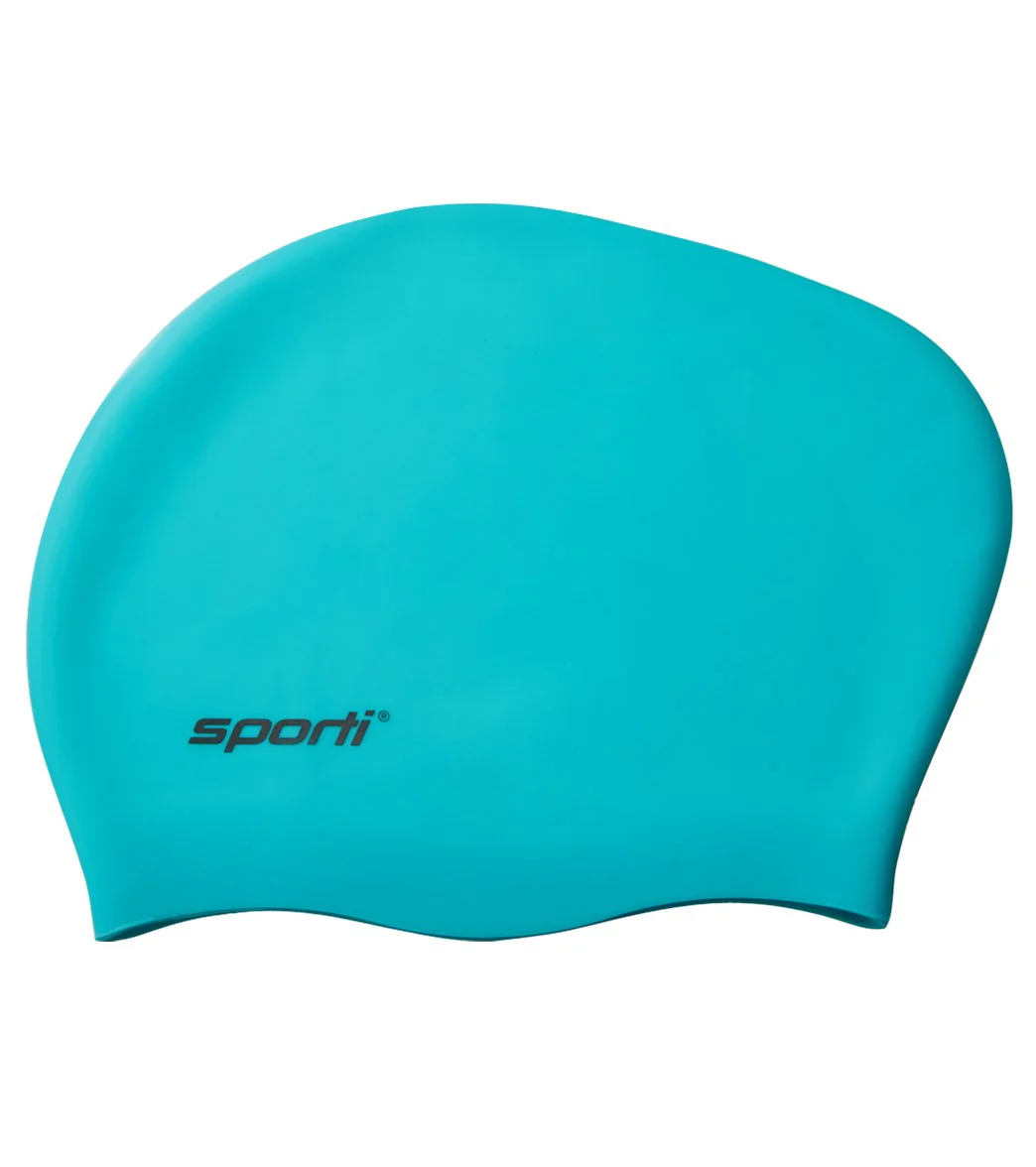 Sporti Long Hair Bun Silicone Swim Cap Set of 2 - Image 14